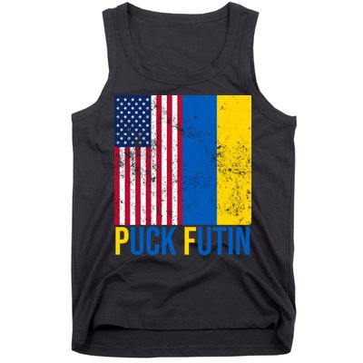 Ukraine Puck Futin USA Flag Tank Top
