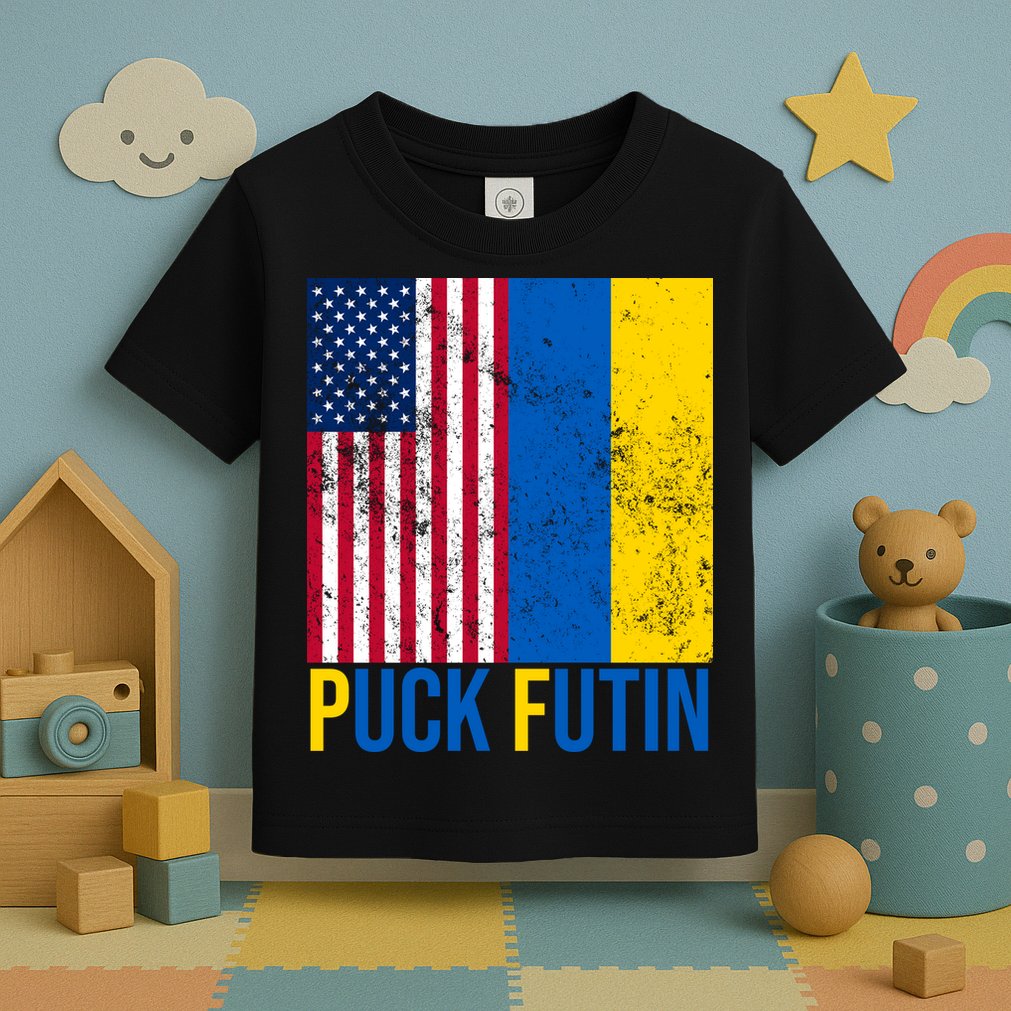 Ukraine Puck Futin USA Flag Toddler T-Shirt