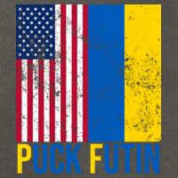 Ukraine Puck Futin USA Flag Cotton Canvas Backpack