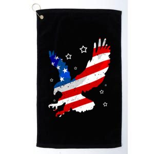 Usa Patriotic Flying Eagle Gift 4th Of July Platinum Collection Golf Towel