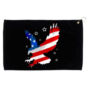 Usa Patriotic Flying Eagle Gift 4th Of July Grommeted Golf Towel