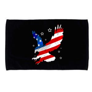 Usa Patriotic Flying Eagle Gift 4th Of July Microfiber Hand Towel