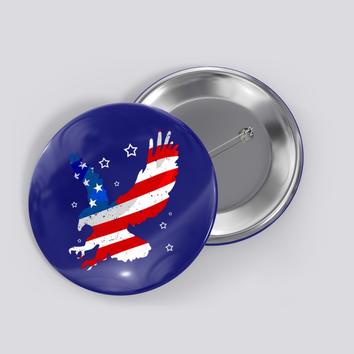 Usa Patriotic Flying Eagle Gift 4th Of July Button