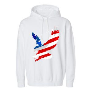 Usa Patriotic Flying Eagle Gift 4th Of July Garment-Dyed Fleece Hoodie