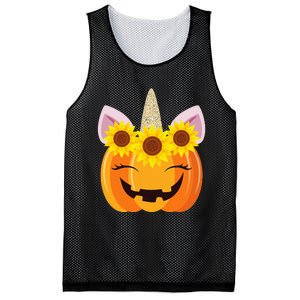 Unicorn Pumpkin Face Sunflower Costume Funny Halloween Gift Mesh Reversible Basketball Jersey Tank