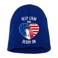 Us Patriots Flag Horse Racing Jockeys Derby Race Racing Meaningful Gift Short Acrylic Beanie