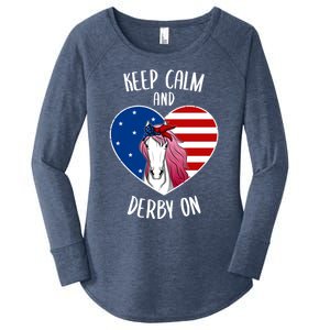 Us Patriots Flag Horse Racing Jockeys Derby Race Racing Meaningful Gift Women's Perfect Tri Tunic Long Sleeve Shirt