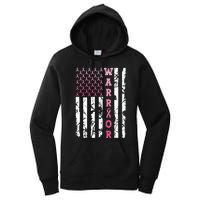 USA Pink Flag Awareness Month October Breast Cancer Warrior Women's Pullover Hoodie