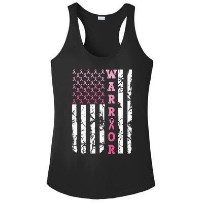 USA Pink Flag Awareness Month October Breast Cancer Warrior Ladies PosiCharge Competitor Racerback Tank