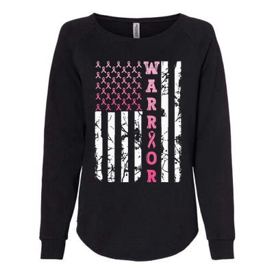 USA Pink Flag Awareness Month October Breast Cancer Warrior Womens California Wash Sweatshirt