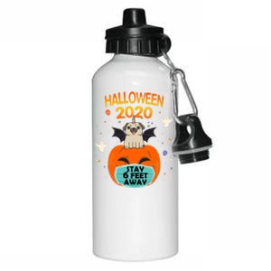 Unicorn Pug Halloween Pumpkin Face Mask Stay 6 Feet Away Fun Funny Gift Aluminum Water Bottle