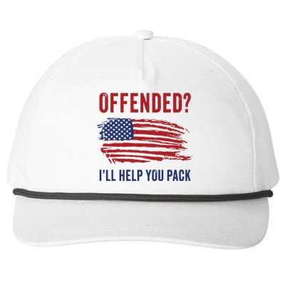 Usa Patriot Humor Offended Ill Help You Pack Funny Quote Snapback Five-Panel Rope Hat