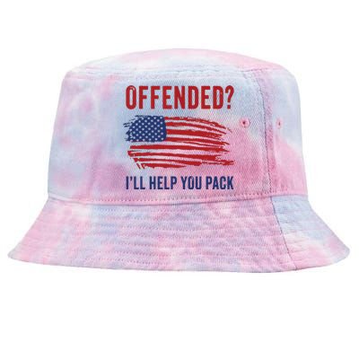 Usa Patriot Humor Offended Ill Help You Pack Funny Quote Tie-Dyed Bucket Hat