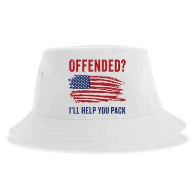 Usa Patriot Humor Offended Ill Help You Pack Funny Quote Sustainable Bucket Hat