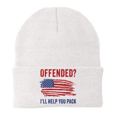 Usa Patriot Humor Offended Ill Help You Pack Funny Quote Knit Cap Winter Beanie