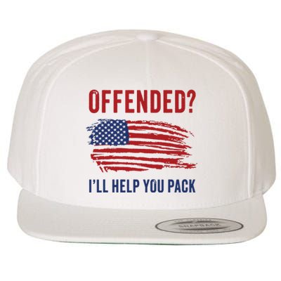 Usa Patriot Humor Offended Ill Help You Pack Funny Quote Wool Snapback Cap