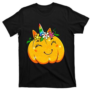 Unicorn Pumpkin Halloween Cute Thanksgiving T-Shirt