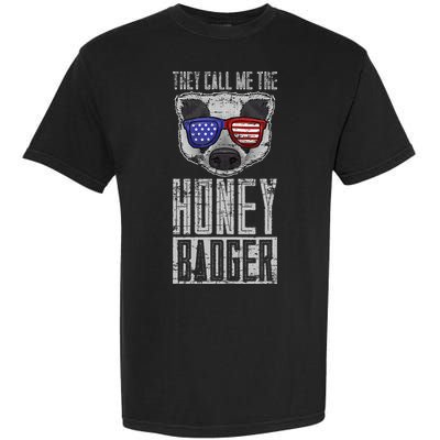 Us Pride Honey Badger Ratel Gift Honey Badger Garment-Dyed Heavyweight T-Shirt