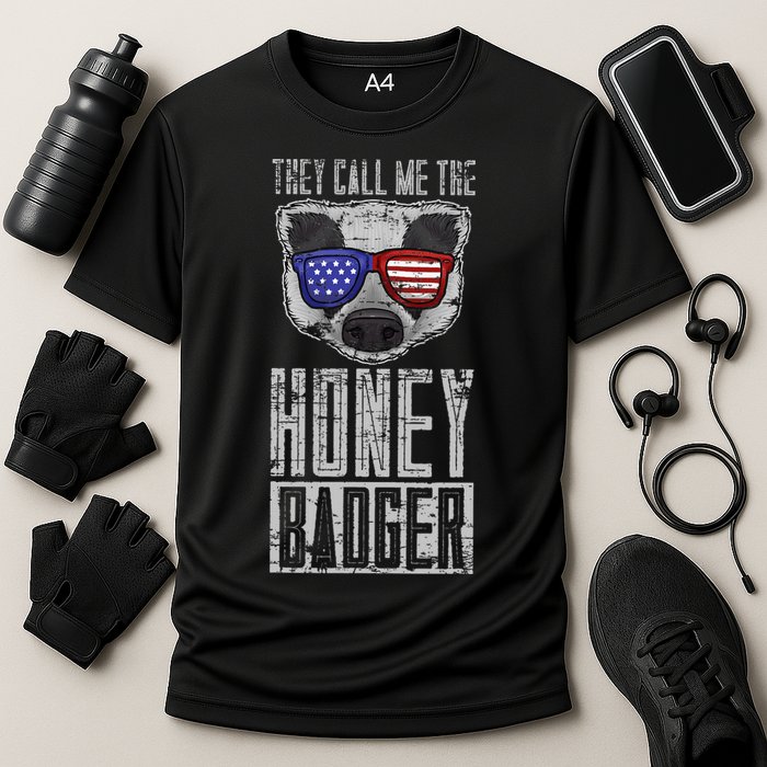 Us Pride Honey Badger Ratel Gift Honey Badger Cooling Performance Crew T-Shirt