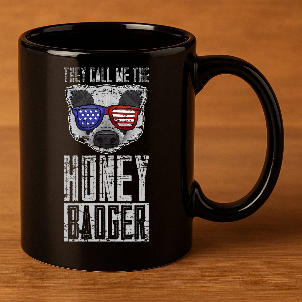 Us Pride Honey Badger Ratel Gift Honey Badger 11oz C Handle Ceramic Mug