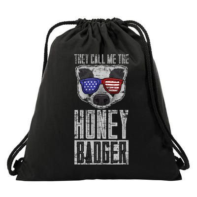 Us Pride Honey Badger Ratel Gift Honey Badger Drawstring Bag