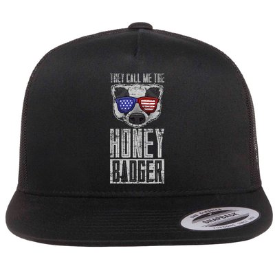 Us Pride Honey Badger Ratel Gift Honey Badger Flatbill Hat