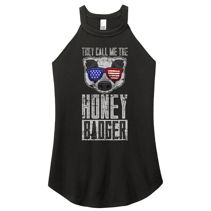 Us Pride Honey Badger Ratel Gift Honey Badger Women's Perfect Tri Rocker Tank