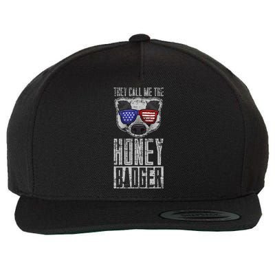 Us Pride Honey Badger Ratel Gift Honey Badger Wool Snapback Cap