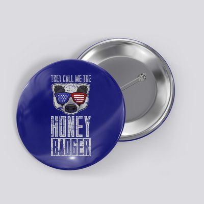 Us Pride Honey Badger Ratel Gift Honey Badger Button