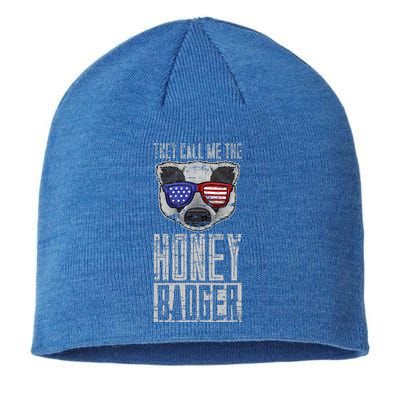 Us Pride Honey Badger Ratel Gift Honey Badger Sustainable Beanie