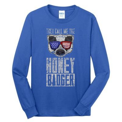 Us Pride Honey Badger Ratel Gift Honey Badger Tall Long Sleeve T-Shirt