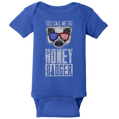 Us Pride Honey Badger Ratel Gift Honey Badger Baby Bodysuit
