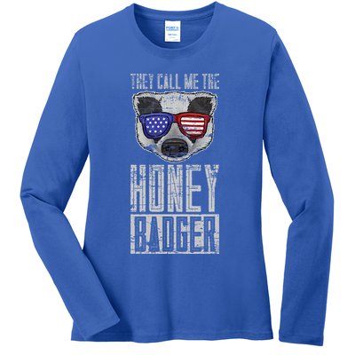 Us Pride Honey Badger Ratel Gift Honey Badger Ladies Long Sleeve Shirt
