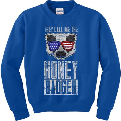 Us Pride Honey Badger Ratel Gift Honey Badger Kids Sweatshirt