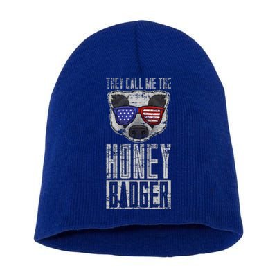 Us Pride Honey Badger Ratel Gift Honey Badger Short Acrylic Beanie