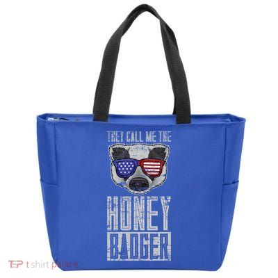Us Pride Honey Badger Ratel Gift Honey Badger Zip Tote Bag