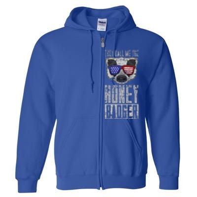 Us Pride Honey Badger Ratel Gift Honey Badger Full Zip Hoodie