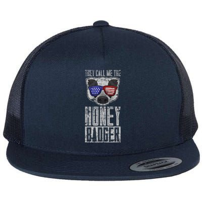 Us Pride Honey Badger Ratel Gift Honey Badger Flat Bill Trucker Hat