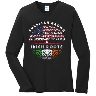 Usa Pride Irish Roots Ireland Hoodie Ladies Long Sleeve Shirt