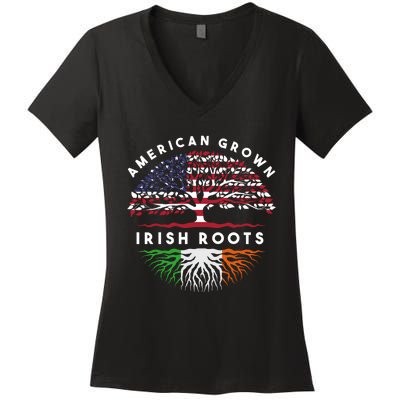 Usa Pride Irish Roots Ireland Hoodie Women's V-Neck T-Shirt