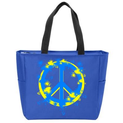 Ukraine Peace In Ukraine I Stand With Ukraine Flag Support Gift Zip Tote Bag