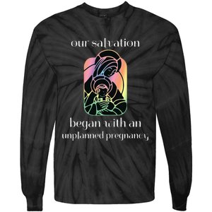 Unplanned Pregnancy Jesus & Mary Prolife Faith Tie-Dye Long Sleeve Shirt