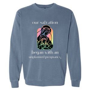 Unplanned Pregnancy Jesus & Mary Prolife Faith Garment-Dyed Sweatshirt