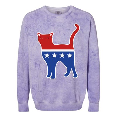 Usa Political Kitty Cat Vote Colorblast Crewneck Sweatshirt