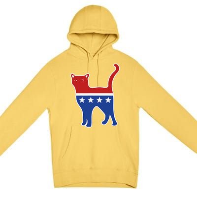 Usa Political Kitty Cat Vote Premium Pullover Hoodie