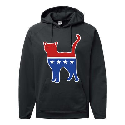 Usa Political Kitty Cat Vote Performance Fleece Hoodie