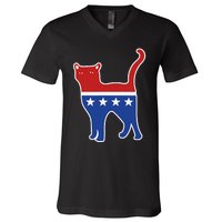 Usa Political Kitty Cat Vote V-Neck T-Shirt