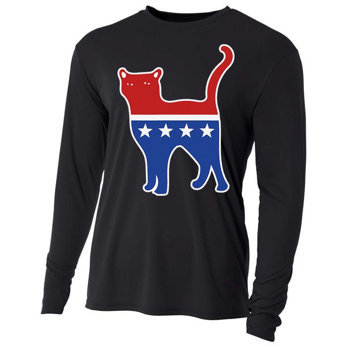 Usa Political Kitty Cat Vote Cooling Performance Long Sleeve Crew