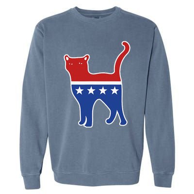 Usa Political Kitty Cat Vote Garment-Dyed Sweatshirt