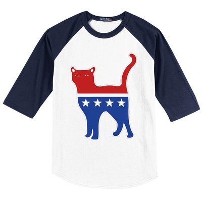 Usa Political Kitty Cat Vote Baseball Sleeve Shirt